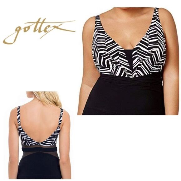 PROFILE black and white tankini top. NWT - Picture 2 of 16